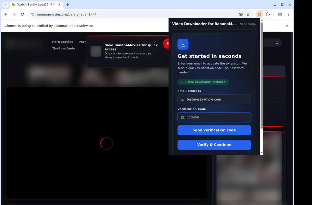 Bananamovies Video Downloader browser extension screenshot 4